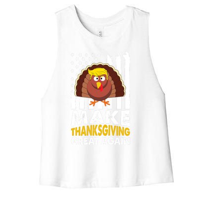 Make Thanksgiving Great Agains Trump Holiday Turkey 2024 Women's Racerback Cropped Tank