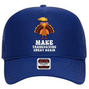 Make Thanksgiving Great Again Trump Holiday Turkey 2024 High Crown Mesh Back Trucker Hat