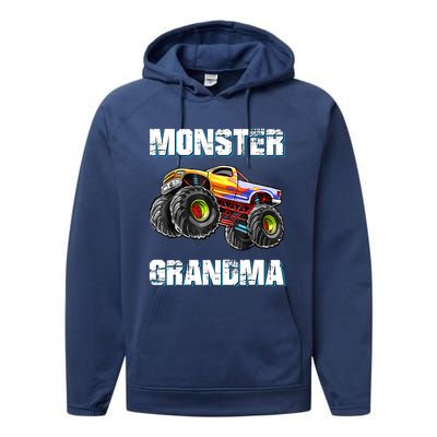 Monster Truck Grandma Monster Truck Are My Jam Truck Lovers Performance Fleece Hoodie