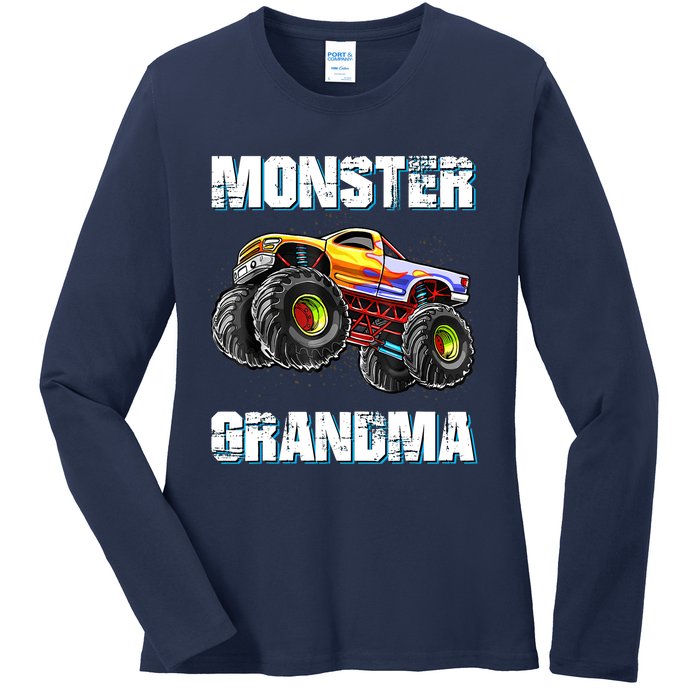 Monster Truck Grandma Monster Truck Are My Jam Truck Lovers Ladies Long Sleeve Shirt