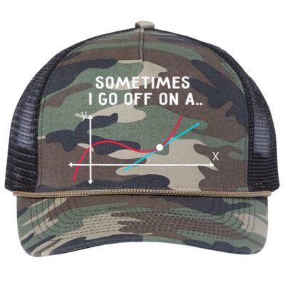 Math Teacher Gifts - Sometimes I go off on a tangent Retro Rope Trucker Hat Cap