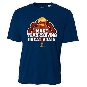 Make Thanksgiving Great Again Funny Turkey Donald Trump Cooling Performance Crew T-Shirt