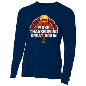 Make Thanksgiving Great Again Funny Turkey Donald Trump Cooling Performance Long Sleeve Crew