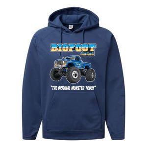 Monster Truck Gift Performance Fleece Hoodie