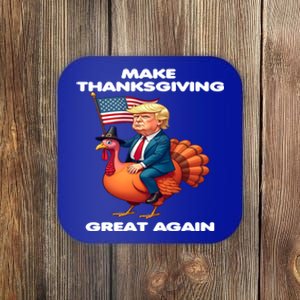 Make Thanksgiving Great Again Trump Riding A Turkey Usa Gift Coaster