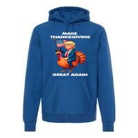 Make Thanksgiving Great Again Trump Riding A Turkey Usa Gift Premium Hoodie