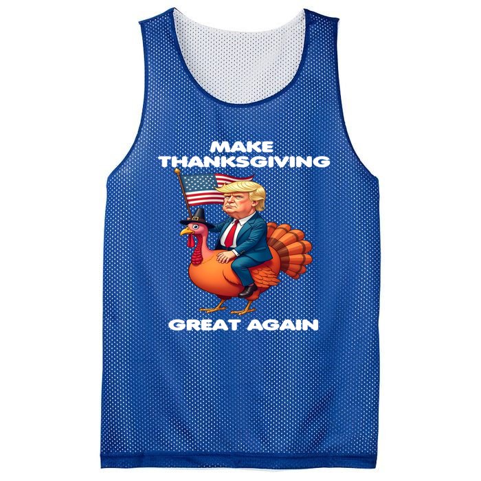 Make Thanksgiving Great Again Trump Riding A Turkey Usa Gift Mesh Reversible Basketball Jersey Tank