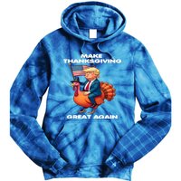 Make Thanksgiving Great Again Trump Riding A Turkey Usa Gift Tie Dye Hoodie