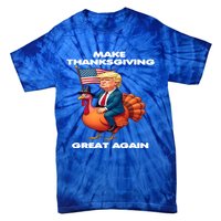 Make Thanksgiving Great Again Trump Riding A Turkey Usa Gift Tie-Dye T-Shirt