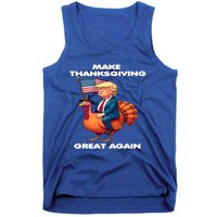 Make Thanksgiving Great Again Trump Riding A Turkey Usa Gift Tank Top