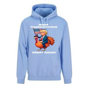 Make Thanksgiving Great Again Trump Riding A Turkey Usa Gift Unisex Surf Hoodie