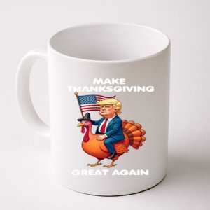 Make Thanksgiving Great Again Trump Riding A Turkey Usa Gift Coffee Mug