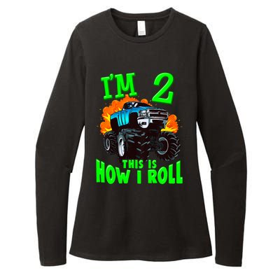 Monster Truck Girl Boy Im 2 This Is How I Roll Womens CVC Long Sleeve Shirt