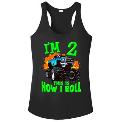 Monster Truck Girl Boy Im 2 This Is How I Roll Ladies PosiCharge Competitor Racerback Tank