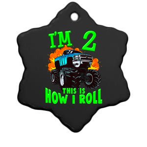 Monster Truck Girl Boy Im 2 This Is How I Roll Ceramic Star Ornament