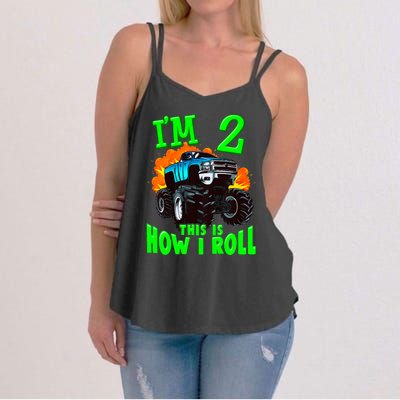 Monster Truck Girl Boy Im 2 This Is How I Roll Women's Strappy Tank