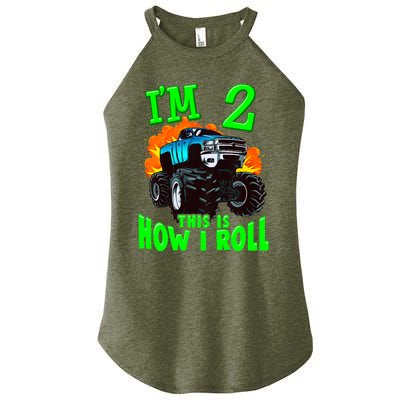 Monster Truck Girl Boy Im 2 This Is How I Roll Women's Perfect Tri Rocker Tank