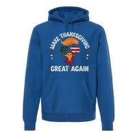 Make Thanksgiving Great Again Trump Turkey Face Thanksgiving Gift Premium Hoodie