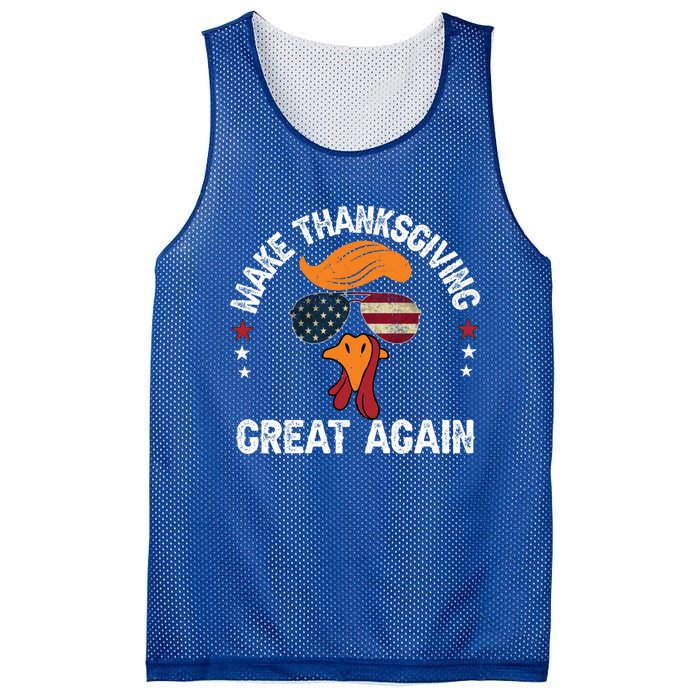 Make Thanksgiving Great Again Trump Turkey Face Thanksgiving Gift Mesh Reversible Basketball Jersey Tank