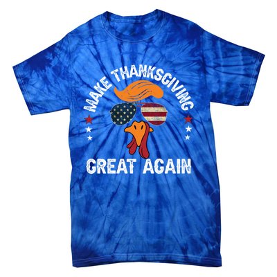 Make Thanksgiving Great Again Trump Turkey Face Thanksgiving Gift Tie-Dye T-Shirt