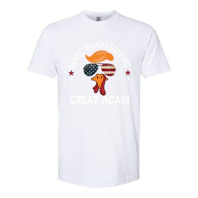 Make Thanksgiving Great Again Trump Turkey Face Thanksgiving Gift Softstyle CVC T-Shirt