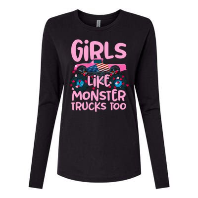 Monster Truck Girls Like Monsters Too Birthday Gifts Womens Cotton Relaxed Long Sleeve T-Shirt