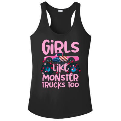 Monster Truck Girls Like Monsters Too Birthday Gifts Ladies PosiCharge Competitor Racerback Tank