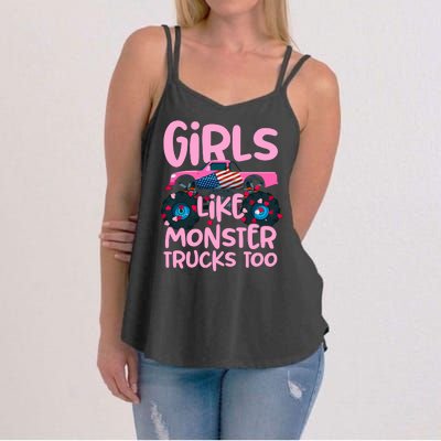 Monster Truck Girls Like Monsters Too Birthday Gifts Women's Strappy Tank