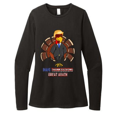 Make Thanksgiving Great Again Funny Trump Hair Turkey Gobble Gift Womens CVC Long Sleeve Shirt