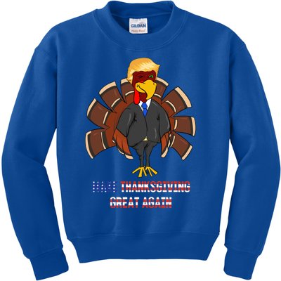 Make Thanksgiving Great Again Funny Trump Hair Turkey Gobble Gift Kids Sweatshirt