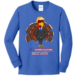 Make Thanksgiving Great Again Funny Trump Hair Turkey Gobble Gift Kids Long Sleeve Shirt