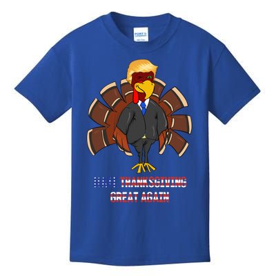 Make Thanksgiving Great Again Funny Trump Hair Turkey Gobble Gift Kids T-Shirt