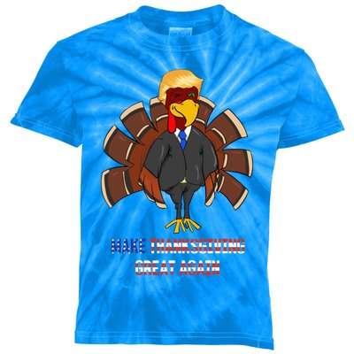 Make Thanksgiving Great Again Funny Trump Hair Turkey Gobble Gift Kids Tie-Dye T-Shirt