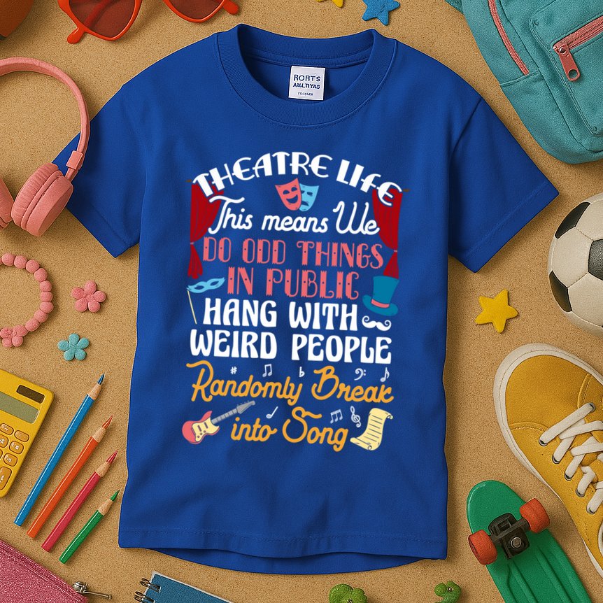 Musical Theater Gift Acting Theatre Nerd Drama Gift Kids T-Shirt