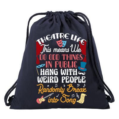 Musical Theater Gift Acting Theatre Nerd Drama Gift Drawstring Bag