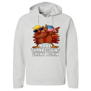 Make Thanksgiving Great Again Funny Turkey 2024 President Performance Fleece Hoodie