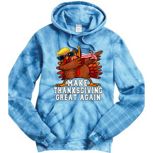 Make Thanksgiving Great Again Funny Turkey 2024 President Tie Dye Hoodie