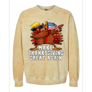 Make Thanksgiving Great Again Funny Turkey 2024 President Colorblast Crewneck Sweatshirt