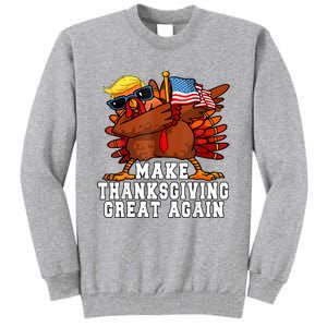 Make Thanksgiving Great Again Funny Turkey 2024 President Tall Sweatshirt