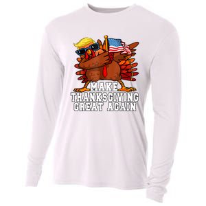 Make Thanksgiving Great Again Funny Turkey 2024 President Cooling Performance Long Sleeve Crew