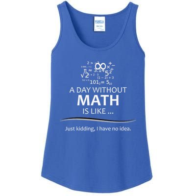 Math Teacher Gift Funny A Day Without Math Is Like Ladies Essential Tank