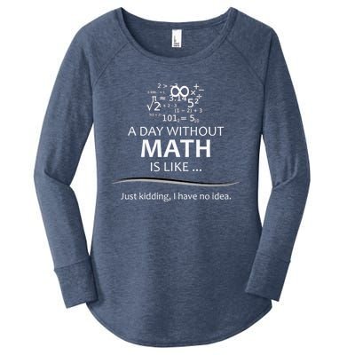 Math Teacher Gift Funny A Day Without Math Is Like Women's Perfect Tri Tunic Long Sleeve Shirt