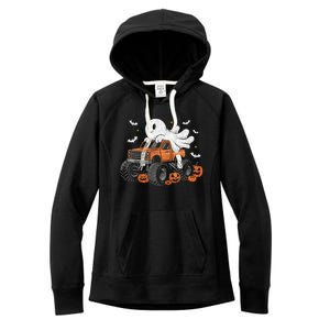 Monster Truck Ghost Pumpkin Halloween Costume Women's Fleece Hoodie