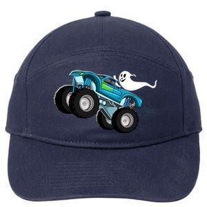 Monster Truck Ghost Halloween Spooky Pumpkin Halloween Fan Gift 7-Panel Snapback Hat