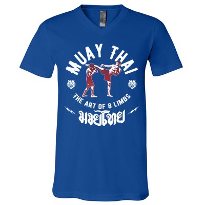 Muay Thai Gift Fight Club Art Of 8 Limbs Mma Fighter Gift V-Neck T-Shirt
