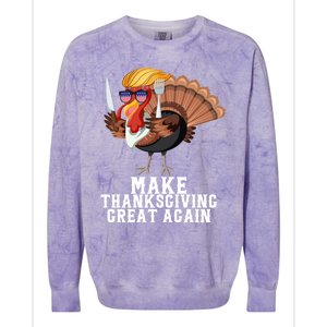 Make Thanksgiving Great Again Trump Holiday Turkey 2024 Gift Colorblast Crewneck Sweatshirt