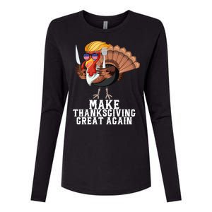 Make Thanksgiving Great Again Trump Holiday Turkey 2024 Gift Womens Cotton Relaxed Long Sleeve T-Shirt