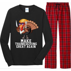 Make Thanksgiving Great Again Trump Holiday Turkey 2024 Gift Long Sleeve Pajama Set