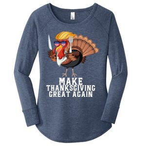 Make Thanksgiving Great Again Trump Holiday Turkey 2024 Gift Women's Perfect Tri Tunic Long Sleeve Shirt