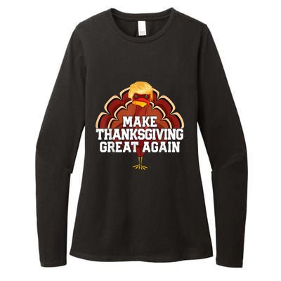 Make Thanksgiving Great Again Trump Turkey Funny 2024 Womens CVC Long Sleeve Shirt